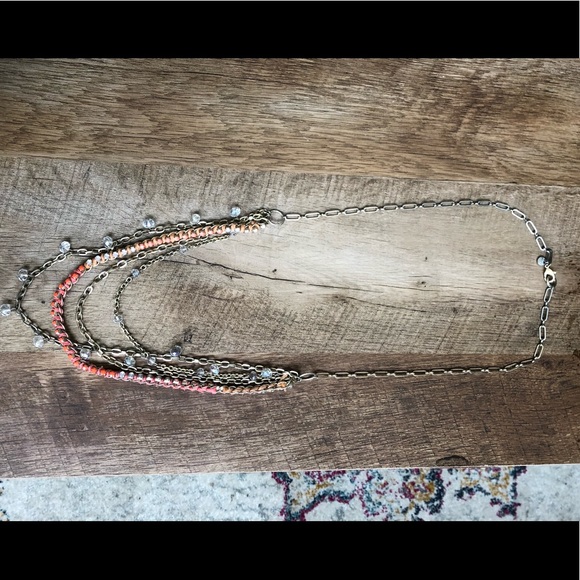 Tiered metal/stone/color wrap necklace - Picture 2 of 4